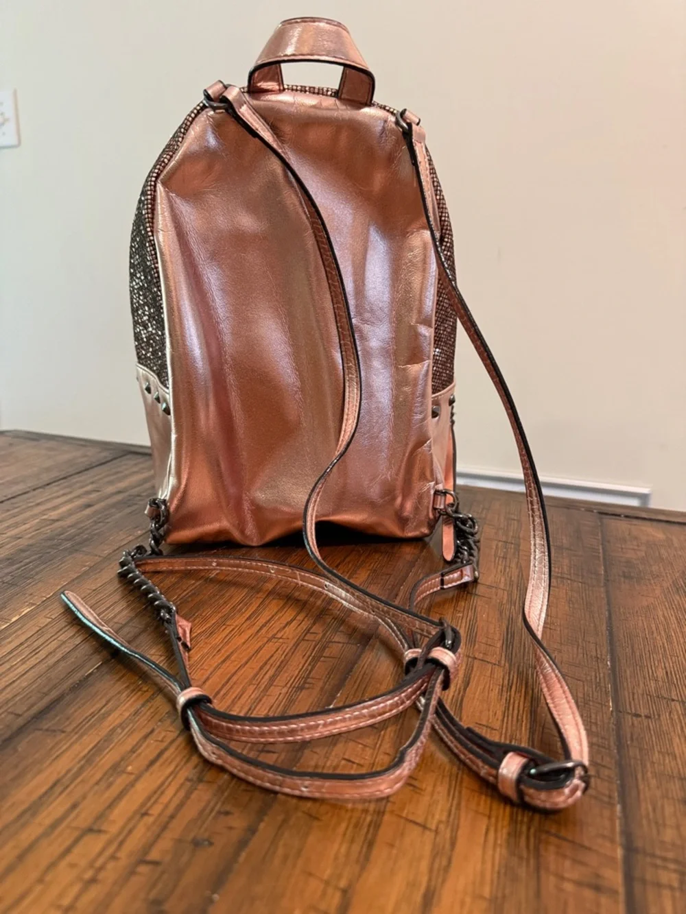 Victoria's Secret Sparkling Rose Gold Mini Backpack - Picture 4 of 8